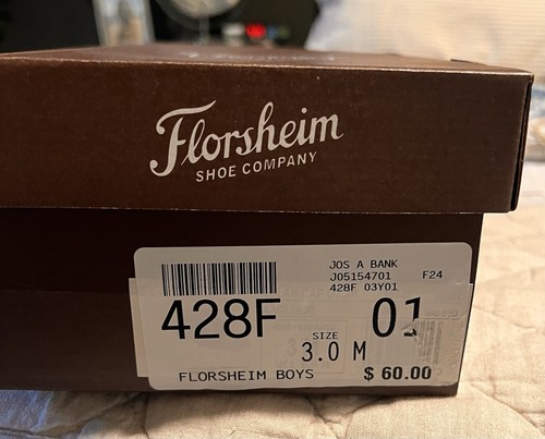 Florsheim Jungen Reveal Cap Toe Jr. Leder Oxford Schuhe, schwarz, Größe 3,0M - NEU - Bild 5 von 5