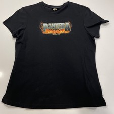 Pantera 2004 T-shirt Flames Logo X Large 100 Cotton Black Pantera 2004 T-shirt Flames Logo X Large 100 Cotton Black