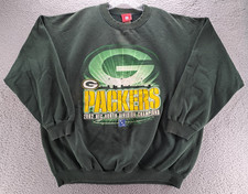 VINTAGE Green Bay Packers Sweatshirt Mens XL 2002 NFC Champs Football NFL Y2K