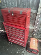 Tool Chest Large Toolbox Top Roller Cabinet Box with Ball Bearing Slides Red