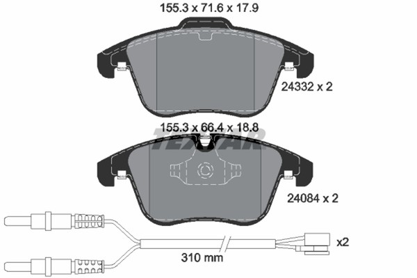 Bremsbelagsatz Scheibenbremse Q+ Textar 2433201 FüR Peugeot 508 407 C5 SW 1 120-image