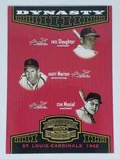 Slaughter, Marion, Musial 2004 Throwback Threads #D-5 Dynasty SN /1500 Cardinals