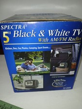 Vintage Spectra 5 Inch Black And White Tv With Radio Brand New. New Old Stock