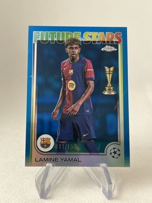 2024-25 Topps Chrome UEFA Lamine Yamal Future Stars Blue Refractor /150 27 Spain