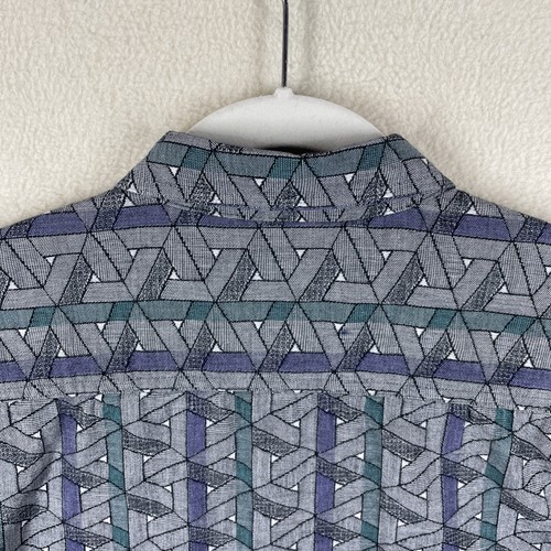 Vintage Jhane Barnes STORM Shirt Mens Large Gray Geometric Art Long Sleeve 90s - Picture 13 of 18