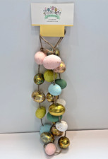 NEW Bunny Blvd. Pastel,Speckled  Metallic Large Easter Egg Garland 6ft. Spring