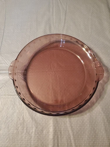 Vintage Pyrex Fluted Cranberry Glass Deep Dish Pie Plate 9.5” #229 Corning