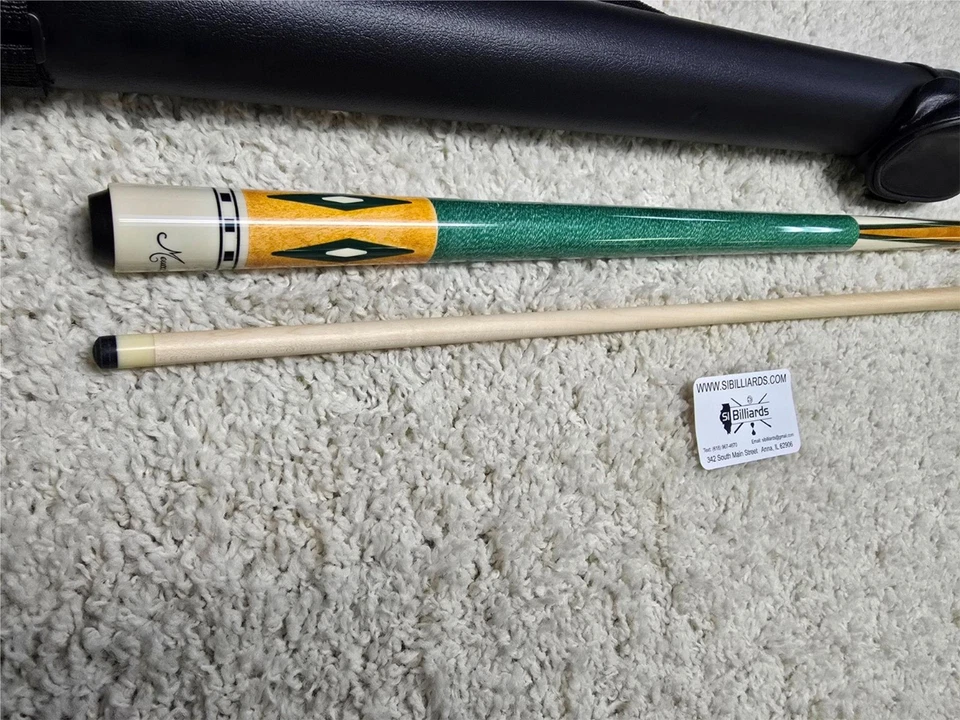 Taco de billar verde Meucci Economy Cure 7 19 oz | Eje profesional de 12,5 mm | Estuche rígido gratuito Foto 4 de 4