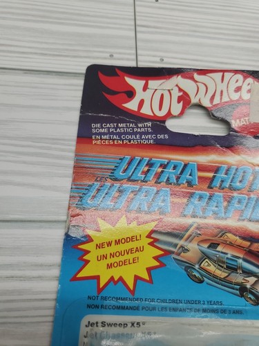 RARE FRENCH (Canada) CARD NOS 1985 Hot Wheels Ultra Hots Jet Sweep X5 - Picture 6 of 11