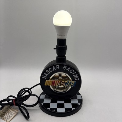 Vintage 90 s NASCAR Racing Desk Lamp Tire Wheel Checkered  Light 1998 S1630-00