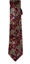 Robert Stewart-Vintage Classic Paisley Print Silk Necktie-Made In USA