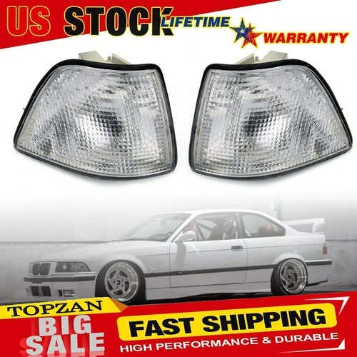 Corner Lights For Bmw E36 3-Series 4Dr Sedan/Hatchback 1992-1998 White