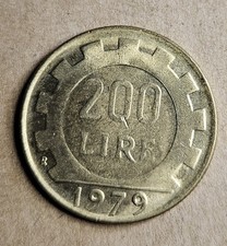 1979 Italy 200 Lire Coin - Aluminum Bronze - Italian - World Coin - Europe