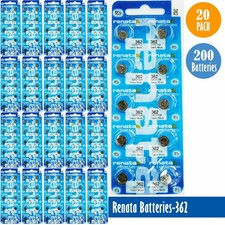 Renata 362 Watch Cell Batteries SR721SW,SWISS MADE, 0 MERCURY Pack of 100 