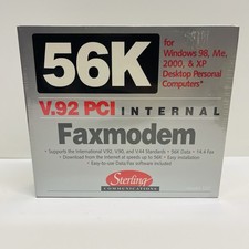 56K MODEM Internal Faxmodem V.92 PCI Sterling Model S20 Windows 98 ME 2000 XP