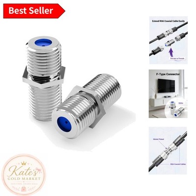 Versatile 3GHz Coaxial Cable Extender - F-Type Female Connectors, 2 Pack