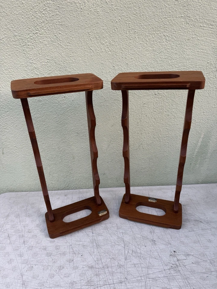 Vintage Selandia Designs Teak Wood 8 Bottle Stacking Wine Rack MCM Thailand - Image 2 of 4