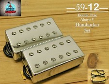 G.M. 59-12 Alnico V Chrome Humbucker set  4-wire for Gibson Epiphone 