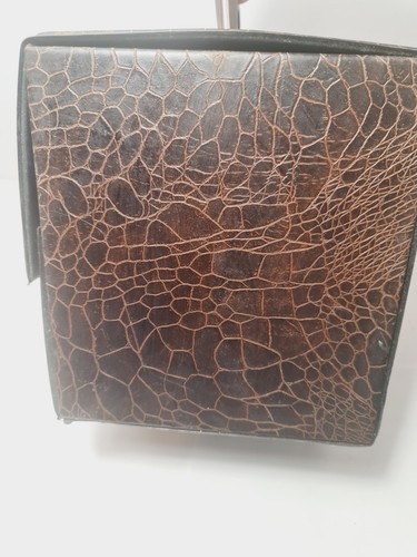 Vintage 7” Vinyl Record Portable Storage Box, Brown Carry Case with Handle - Picture 8 of 18