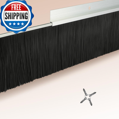 Retsun 1 Set 40.91 Inches Door Brush Sweep Seal Roll Up Door Seal Kit Garage