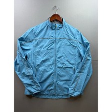 New Balance Windbreaker Jacket Womens Blue Full Zip Mesh Lined Large