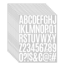 2 Inch White Vinyl Sticker Decals Set 500 Pcs Alphabet Numbers Symbols