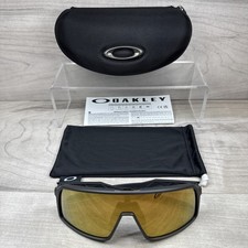 Oakley Sutro OO9406-0537 Shield Sunglasses Black Plastic Frame Gold Prism Lens