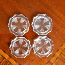 Vintage Reims Glass Coaster Set of 4 Made in France