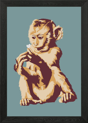 Affenliebe Gerahmtes Wandbild Poster Leinwanddruck Bild