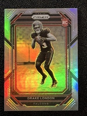 2022 Panini Prizm Rookies Drake London #308 Silver Prizm Neg Variation Falcons
