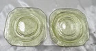 Vintage Depression Glass Pair of  6" Bread Plates Yellow Amber Federal Madrid