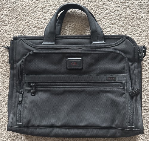 Tumi Alpha 2 Slim Deluxe Portfolio Briefcase Laptop Bag Nylon 26110D2 No Strap
