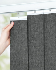 Charcoal Vertical Blind Replacement Slats - 34-Pack Room Darkening 3.5"x82.5