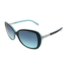 New Tiffany  Co. TF 4121B 80559S Black Blue Sunglasses Blue Gradient Lens