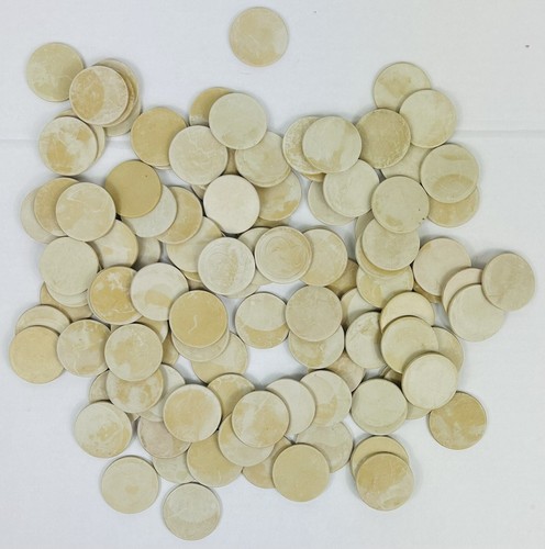 Vintage Poker Chip Holder w/ 230 Clay Poker Chips Spade Shaped Yellow Handle Ram - Picture 13 of 21