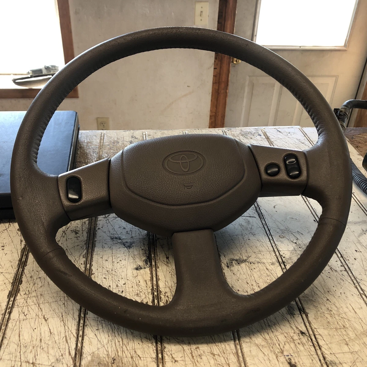 89 95 Toyota Pickup Truck SR5 4Runner Tan 3 Spoke Steering Wheel with Cruise