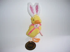 NEW NWT F.A.O. Schwarz Straw Duck Easter Bunny Decor Figure