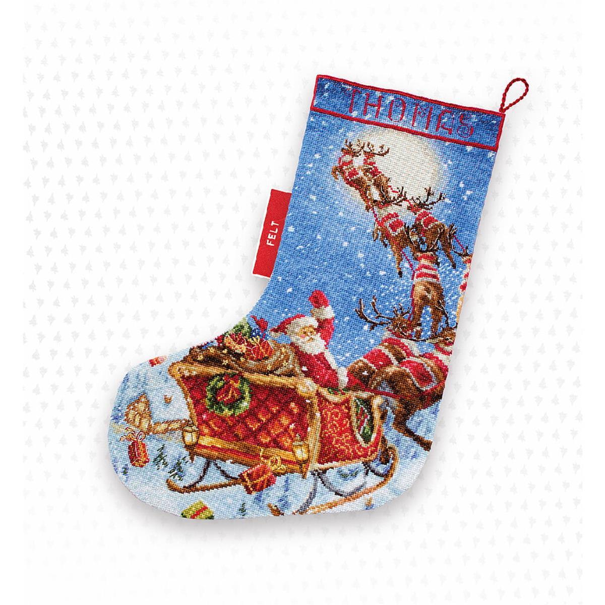Letistitch counted cross stitch kit ""Stocking. The Reindeers on it´s way!"", 38x2