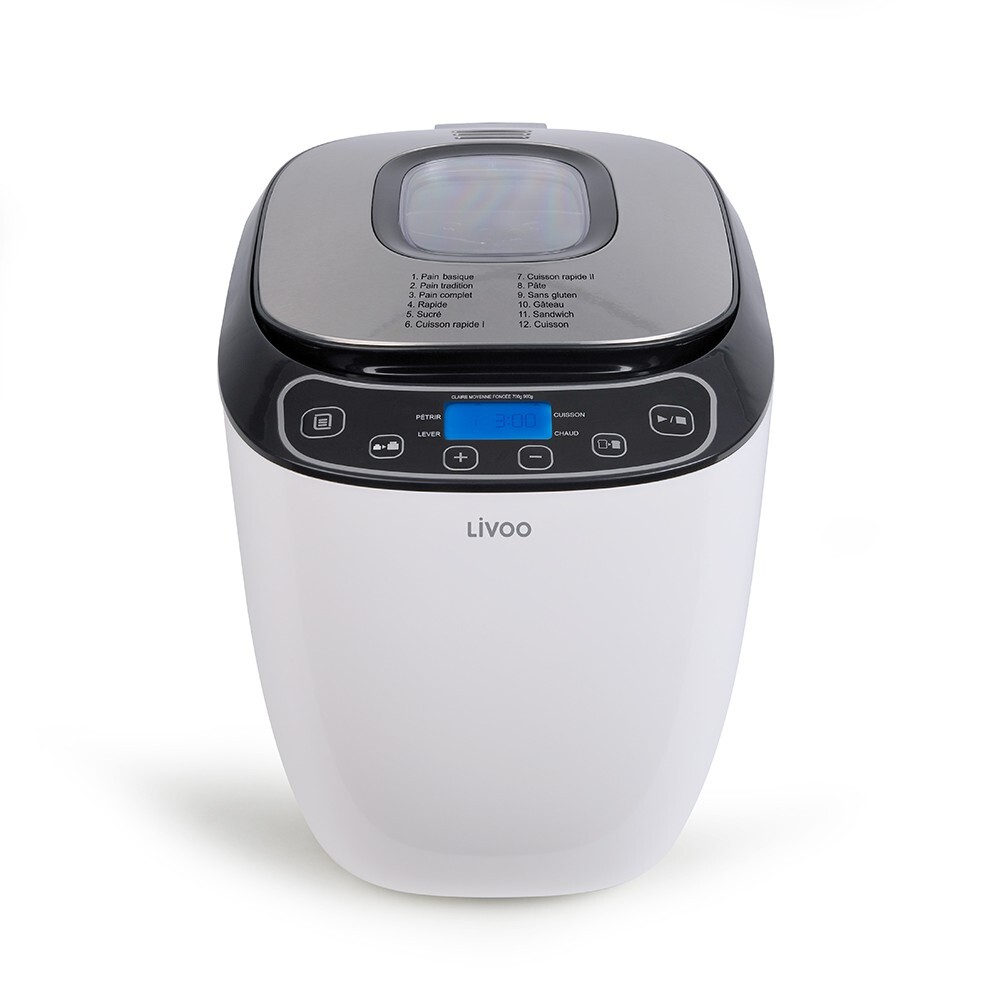Machine à pain 900g avec double pétrin et cuve en aluminium de 550W