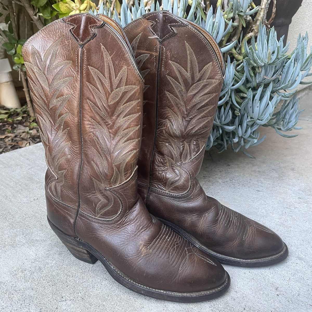 パーツ justin Vintage Justin Exotic Bias Cut Alligator 9.5 B Brown Cowboy