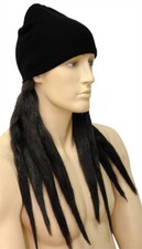 Adult Black Dreadlock Hat with Attached Long Dreads   One Size - Lacey Wigs