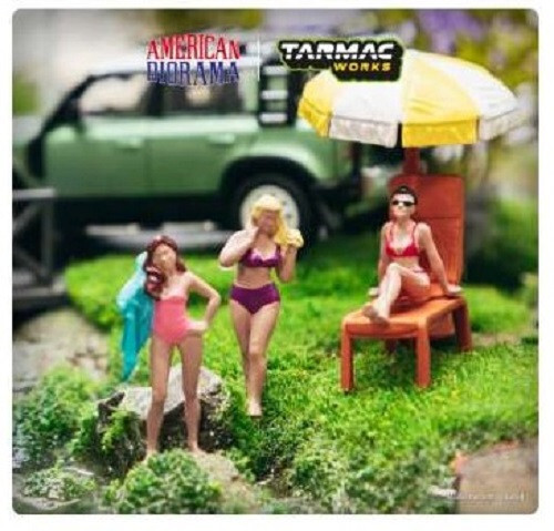 Beach Girls Diorama Set im Maßstab 1:64 von Tarmac Works American Diorama NEU