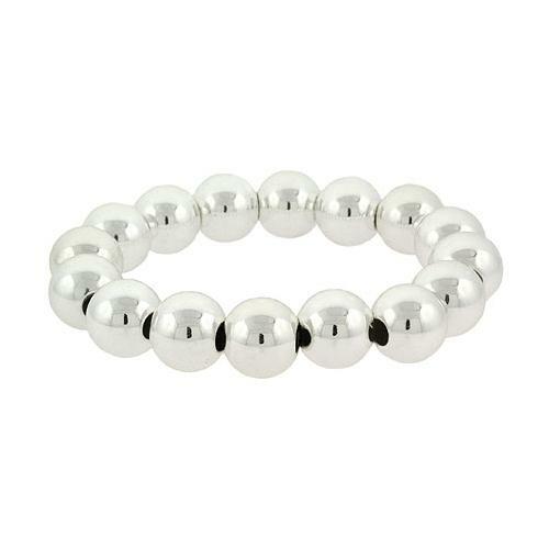 アクセサリー Silver Beaded Bracelet / Medium Sterling Silver Beaded Bracelet: Minimalist 925 Ball Chain
