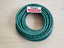 7mm Cloth Spark plug wire Green with black tracers 25 feet woven copper core