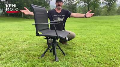 KEMIMOTO 360° Swivel Folding Hunting Chair – Tripod Stool With Backrest, Portable For Camping & Fishing