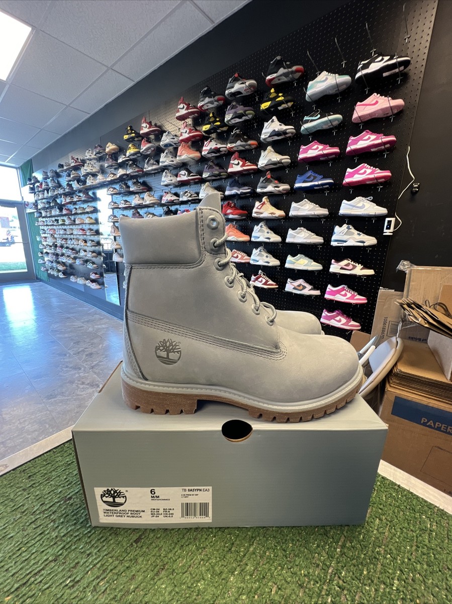 Timberland Premium Waterproof Boot Light Grey Nubuck Size Mens
