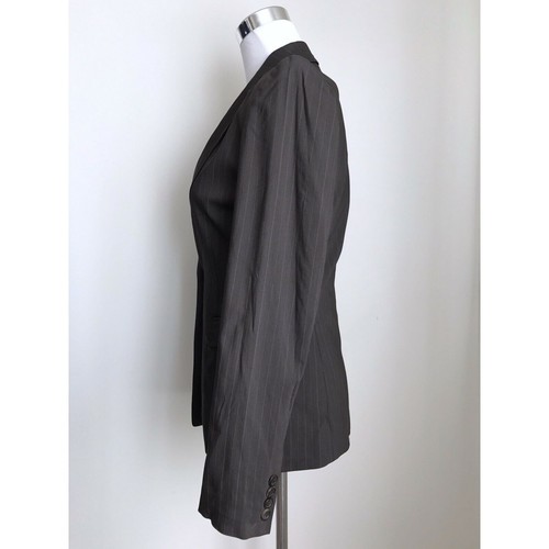 Elie Tahari Virgin Wool Blend Blazer Pinstripe Jacket Lined Button Womens Size 4 - Picture 4 of 11