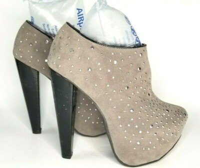 Womens Platform Heels Gray inch Heel Pumps with Zipper