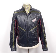 VTG Lambretta Brand Nylon Cafe Style Windbreaker Colored Trim Mens Size 36 #145