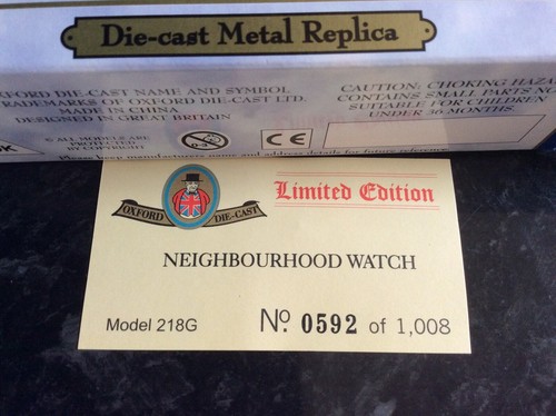 Diecast Oxford NEIGHBOURHOOD WATCH Van Model 218G - LIMITED ED - Picture 3 of 4